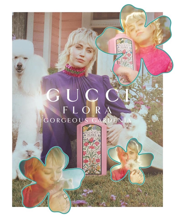 Miley Cyrus imagen de Flora Gorgeous Gardenia el nuevo perfume de Gucci